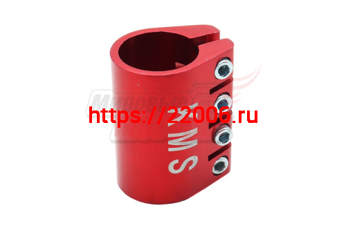 Хомут для ТРЮКОВЫХ САМОКАТОВ KMS на 4 болта (диам.31,8мм) синий Хомут для ТРЮКОВЫХ САМОКАТОВ KMS на 4 болта (диам.31,8мм) синий