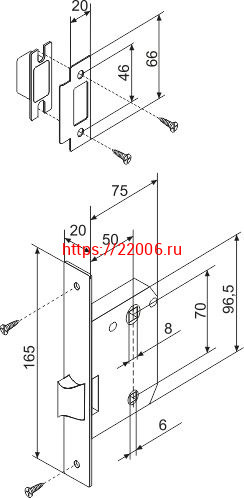 Защелка Fuaro (Фуаро) врезная METF72-50 (F72-50) WH белый фото 3 Защелка Fuaro (Фуаро) врезная METF72-50 (F72-50) WH белый фото 3