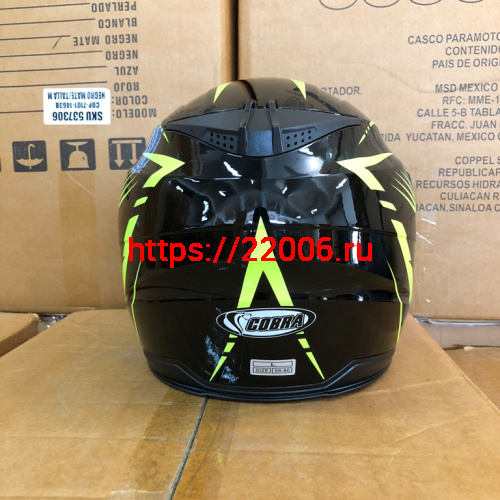 Шлем открытый 3/4 COBRA JK516, черный с зеленым(11), размеры S фото 2 Шлем открытый 3/4 COBRA JK516, черный с зеленым(11), размеры S фото 2