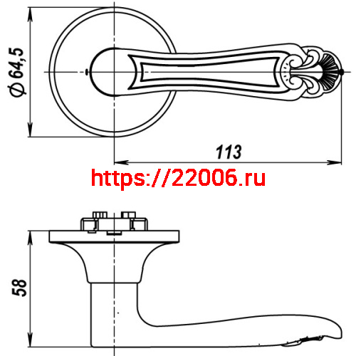 Ручка Punto (Пунто) защелка DK637 SN-ET (6037 SN-E) (кл./фик.) мат. никель фото 3 Ручка Punto (Пунто) защелка DK637 SN-ET (6037 SN-E) (кл./фик.) мат. никель фото 3