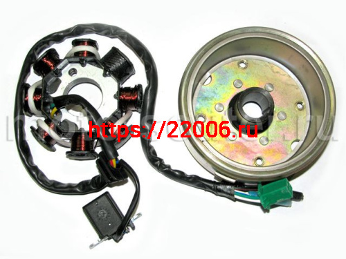 Магнето в сборе 152QMI/157QMJ 125/150сс 8 катушек (ротор + статор) TMMP Магнето в сборе 152QMI/157QMJ 125/150сс 8 катушек (ротор + статор) TMMP