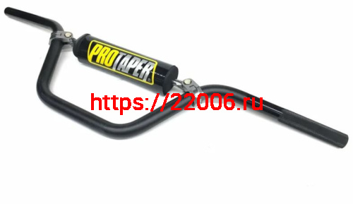 Руль PRO-TAPER алюминиевый с перемычкой средний 22 мм с подушкой черный