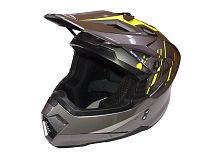 Шлем кроссовый COBRA JK801, №3 серый - лайм, размеры M