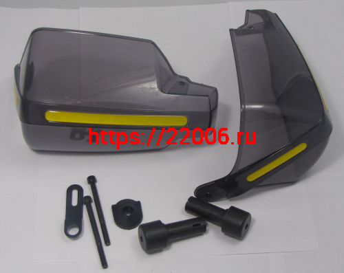 Защита рук № 10 пластик, крепеж универсальный, СО СВЕТООТР. ПОЛОСКОЙ прямоугольные для АЛЬФЫ (2)