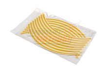 НАКЛЕЙКИ на обод колеса (светоотражающие, на 2 колеса) жёлтые 16"